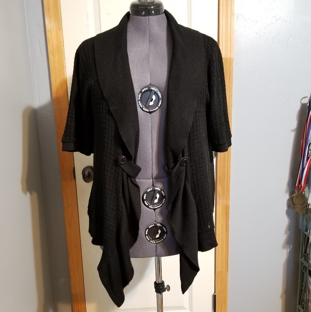 SALE! Cato Black Short Sleeve Black Sweater